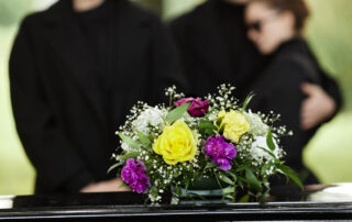 Whitmey Casket and mourners